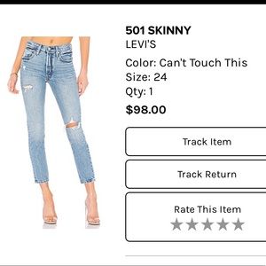 Levi’s 501 skinny jeans